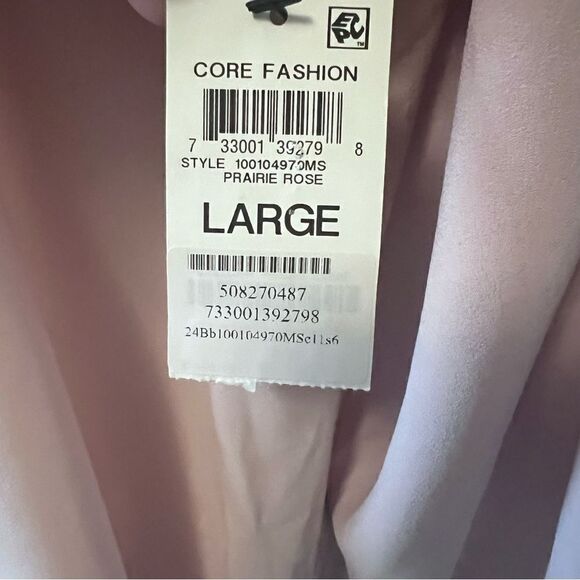 Alfani Pale Pink Long Sleeve Mock Neck Blouse Size L  NWT! - Picture 10 of 11